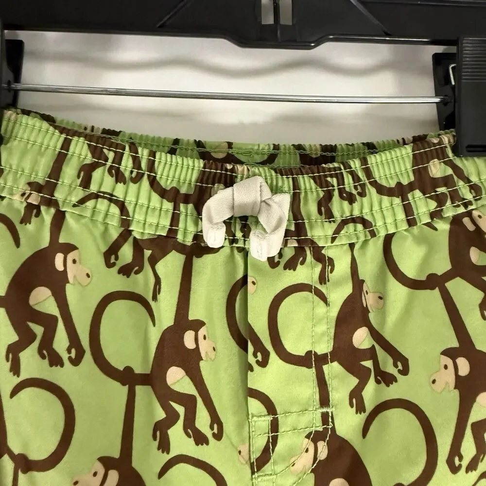 Baby Gap Swim Trunks Boy 18-24 Months Green Monkey Mesh Lined Pull On